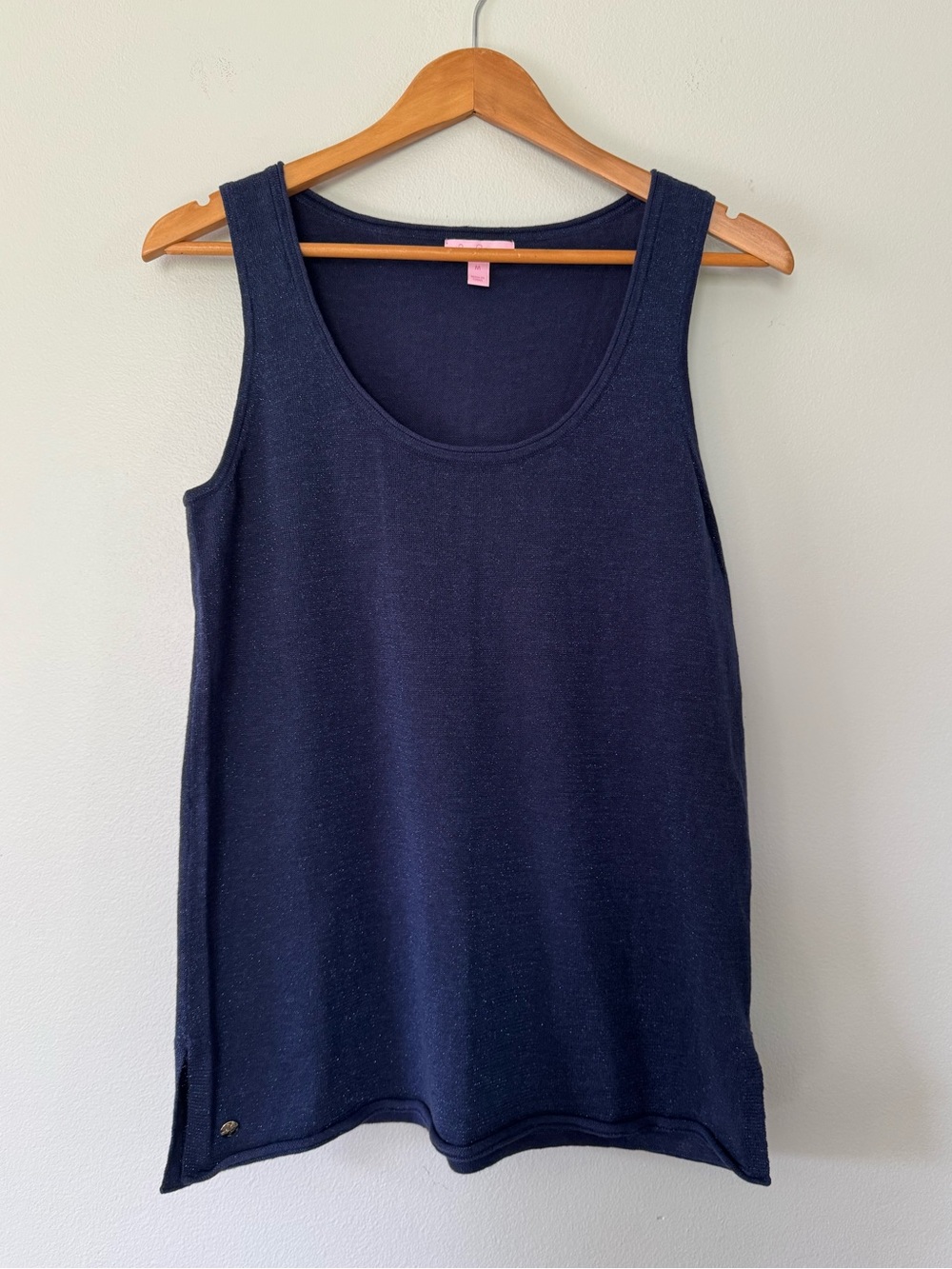 Lilly Pulitzer Elizabeth Sweater Tank Metallic Navy